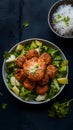 Chapli kabab served with fresh salad, a classic Indian dish