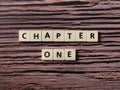 CHAPTER ONE word made from square letter tiles Royalty Free Stock Photo