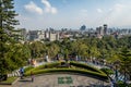 Chapultepec Castle Terrace Gardens View with city skyline - Mexico City, Mexico Royalty Free Stock Photo