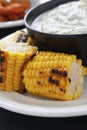 Char grilled corn on the cob