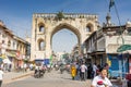 Char Kaman meaning four gates are four historical structures in Hyderabad, India. It is located near Charminar Royalty Free Stock Photo