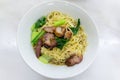 Char Siew Barbecue Pork Wanton Noodles Closeup Royalty Free Stock Photo