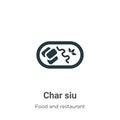 Char siu vector icon on white background. Flat vector char siu icon symbol sign from modern food and restaurant collection for