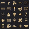 Charabanc icons set, simple style Royalty Free Stock Photo
