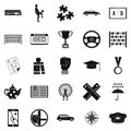 Charabanc icons set, simple style Royalty Free Stock Photo