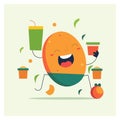 Vector Illustration Artwork Laughing egg showing teeth and tongue .