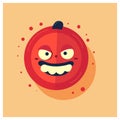 Vector Illustration Artwork On a background, face of tomato is displayed.