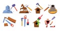 Set of woodworker tools hobby vector illustration Royalty Free Stock Photo
