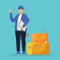 delivery courier people service vector illustration