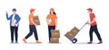 delivery courier people service vector illustration