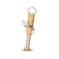 Character baseball bat in cartoon chef shape Royalty Free Stock Photo