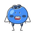 character blueberry color icon vector illustration