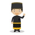 Character from Brunei dressed in the traditional way