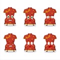 Character cartoon of red clothing of chinese woman with scared expression