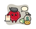 Character cartoon of sealing wax as a accountant