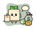 Character cartoon of tofu as a accountant