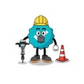 Character cartoon of verified sign working on road construction Royalty Free Stock Photo