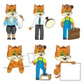 Character cat, cute happy kitten, character for site