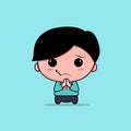 Character Chibi Fever Staysafe Covid19 Royalty Free Stock Photo