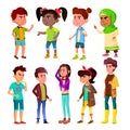 Character Children And Teenager Blowout Set Vector