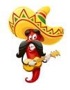 Red pepper. Character for Cinco de Mayo