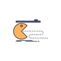 Character, computer, game, gaming, pacman Flat Color Icon Vector