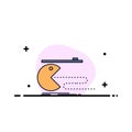 Character, computer, game, gaming, pacman Flat Color Icon Vector