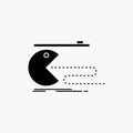 Character, computer, game, gaming, pacman Glyph Icon. Vector isolated illustration