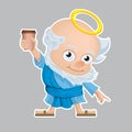 Character cute cartoon. God and coffee.