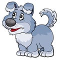 Character of cute gray dog with big eyes, cartoon illustration, isolated object on white background, vector Royalty Free Stock Photo