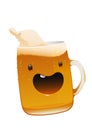 Character delicious mug of fresh cold beer Royalty Free Stock Photo