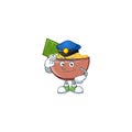 A character design of bowl of noodle in a Police officer costume
