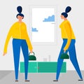 Character design flat trendy illustration, persons in various poses