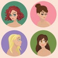 Character Design - Girls Illustration Set - Royalty Free Stock Photo