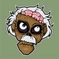 Cartoon Style Vector Illustration of Professor Zombie