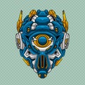 Character detail robot head illustration