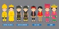 Character in Different Indonesian Traditional Costumes