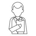 Character doctor clipboard uniform medicine outline