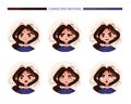 Character emotions avatar cute girl brunette