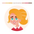 Character emotions avatar joy girl with red hair Royalty Free Stock Photo