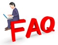 Character Faq Shows Frequently Asked Questions And Advice 3d Rendering Royalty Free Stock Photo