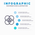 Character, Features, Human, Model, Person Line icon with 5 steps presentation infographics Background