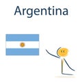 Character with the flag of Argentina