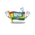 Character flag ghana in with cartoon diving