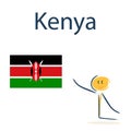 Character with the flag of Kenya