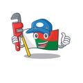 Character flag madelova isolated in cartoon plumber