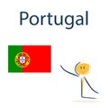 Character with the flag of Portugal