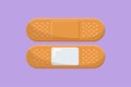 Character flat drawing of adhesive bandage elastic medical plasters. Illustration of medical plaster, elastic bandage patch.