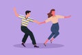 Character flat drawing happy people dancing salsa. Attractive man and woman in dance. Pair of dancer with waltz tango and salsa