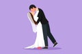 Character flat drawing loving married couple kissing and hugging. Cute young romantic couple lovers kissing. Happy man and Royalty Free Stock Photo